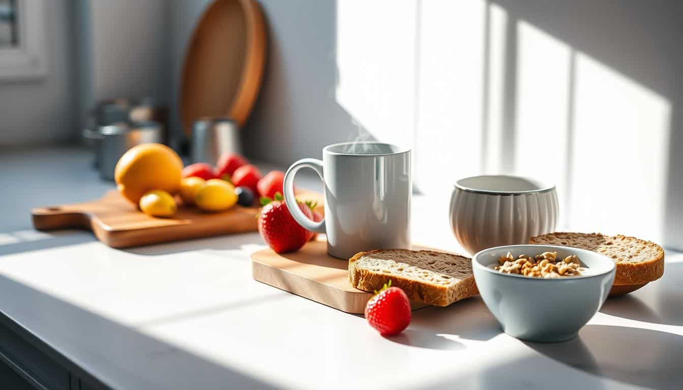 Balanced coffee and meal options for workday energy
