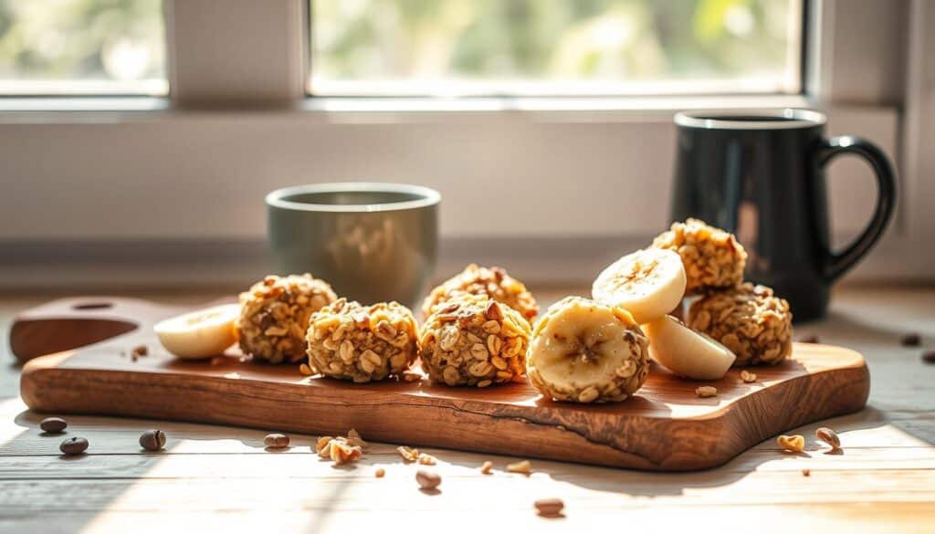 DIY snacks with espresso oats and banana bites