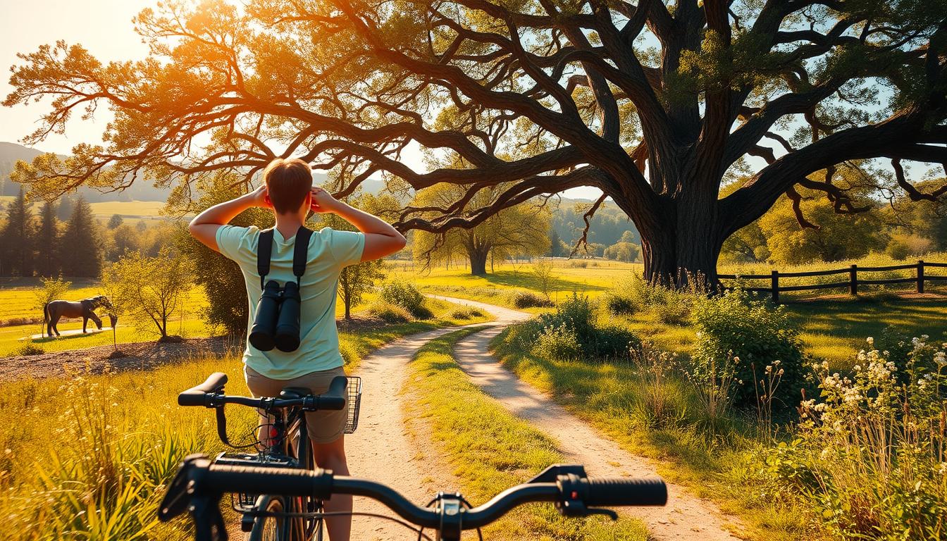 Birdwatching on a bicycle trip